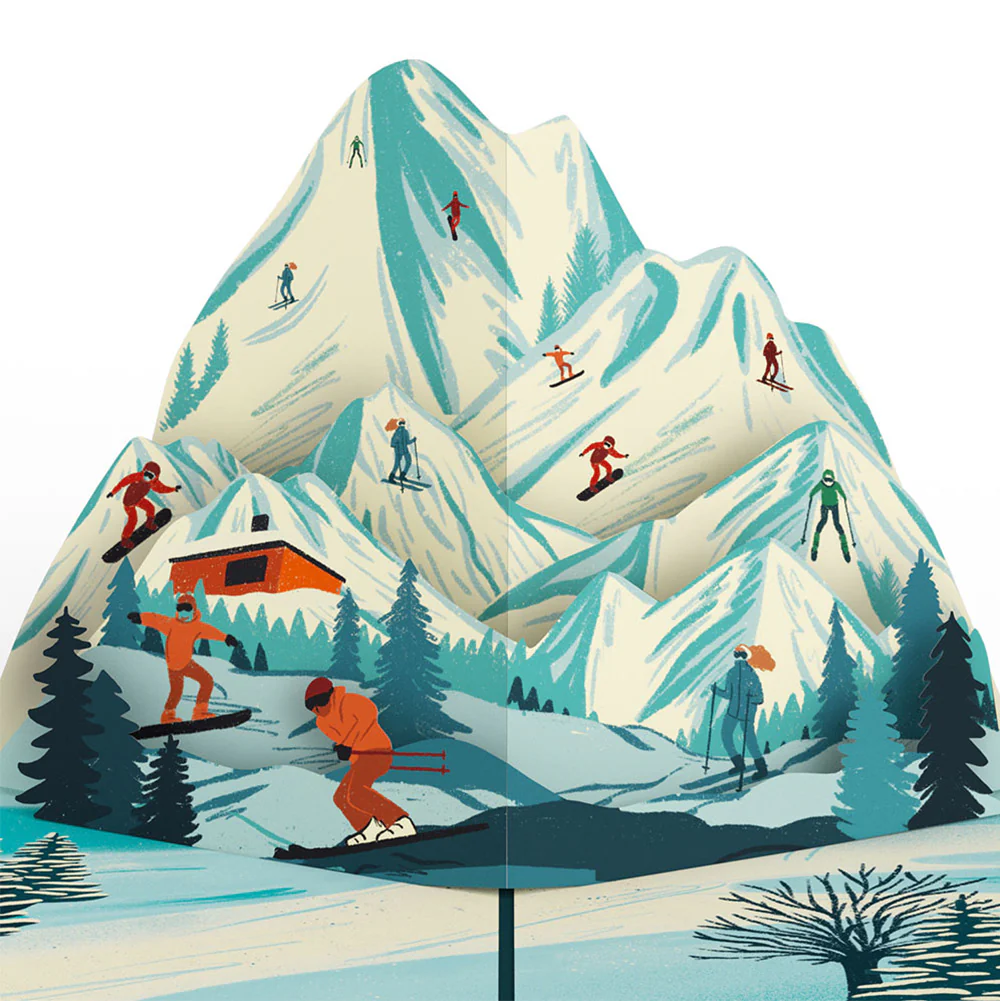 Mountain Ski Adventure Thank You Pop-Up Card and Sentiment Set - Image 3