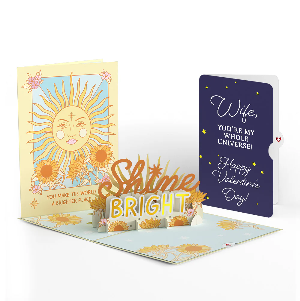Shine Bright Valentine Pop-Up Card and Sentiment Set for Wife
